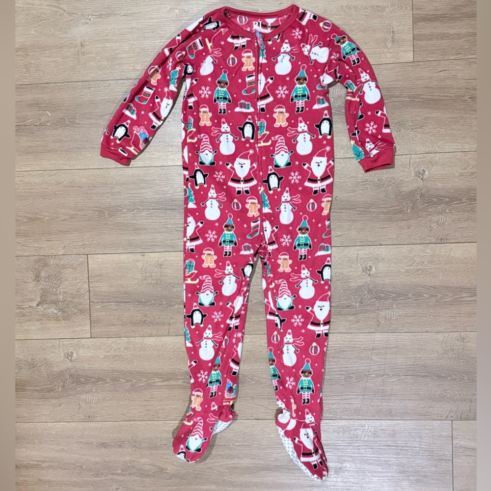 ⭐ 5/$20 ⭐ PJ Place 4T Christmas Fleece Footed Sleeper Pajamas